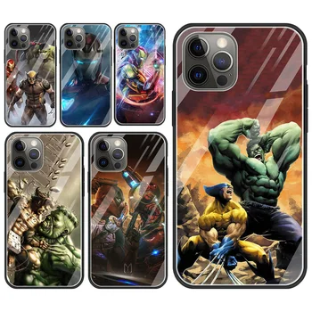 Hulk Vs Wolverine Temperli Cam Kılıf Apple iPhone 14 13 12 11 Pro Max 13Mini 8 7 6s 6 Artı XS Max XR X SE 2020 5 5S Çapa