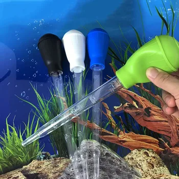 30ml akvaryum temizliği Aracı Pipet Balık Tankı Sifon Pompası su Değiştirici Akvaryum Aksesuarları Uzatma Tüpü ile Dört Renk