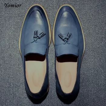 Yomior Marka Erkek Sivri sivri uçlu düğün Ayakkabı Ünlü Püskül Ayakkabı Erkek Resmi Daireler Moda Oxfords Ayakkabı Brogue Ayakkabı