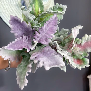 SunMade Ins Akın Yapay Miller Bitkiler Mor Yapraklar Ev Düğün Dekorasyon Sahte Çiçekler Çiçek Düzenleme Sahte Yeşillik