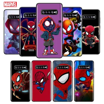 Marvel Sevimli Örümcek Adam Samsung Galaxy Not İçin 20 10 9 8 S21 S10 S10E S9 S8 S7 Ultra Lite Artı Pro Siyah Yumuşak 5G telefon kılıfı