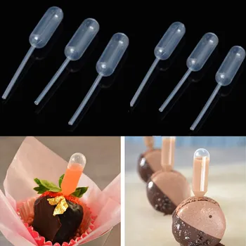 50 Adet / paket Dondurma Jöle Milkshake Damlalıklı Saman Damlalık Kek İçin Tek Kullanımlık Saman Enjektör Cupcake Tatlı Pişirme Araçları
