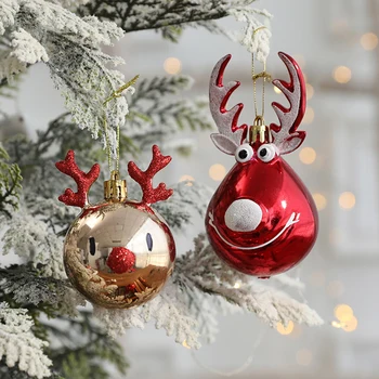 2 adet Elk Noel Topları Süsler Noel Ağacı Asılı Biblo Kolye Noel Süslemeleri Ev için 2023 Yeni Yıl Partisi Navidad