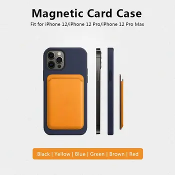 Yeni Magsafe Cüzdan Manyetik Kart Tutucu Kılıf iPhone 14 13 11 12 Pro Max Uyumlu Telefon Moda Deri Çanta Aksesuarları