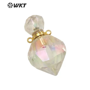 WT-P1711 Toptan moda Aura kuvars damla taş esansiyel yağı kolye güzel doğal kristal kuvars parfüm şişesi kolye