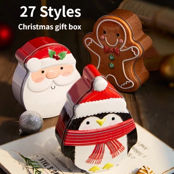 Noel Zencefilli Demir Şeker Kutuları Merry Christmas Süslemeleri Ev için Yeni Yıl Noel Hediye Kutusu Noel Süsler Navidad
