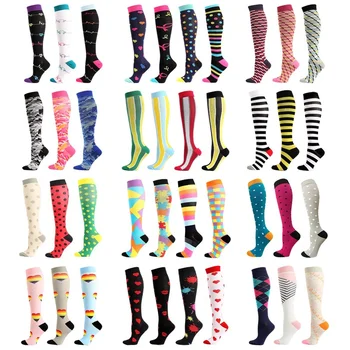 Erkekler Women15 - 20mm varis çorabı Açık Spor Renk Çizgili Streç Çorap Tıbbi Koşu Uçan Seyahat
