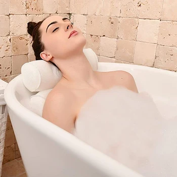 SPA banyo yastığı Vantuz ile Boyun ve Sırt Desteği Kafalık Yastık Kalınlaşmış Ev Sıcak Küvet Banyo Yastık Aksesuarları