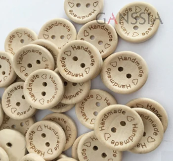 50 adet / grup Yuvarlak Doğal Wooden2 Delik Düğmeleri El Yapımı Ahşap Düğme DIY Aksesuarları Dikiş düğmesi (kk-367)