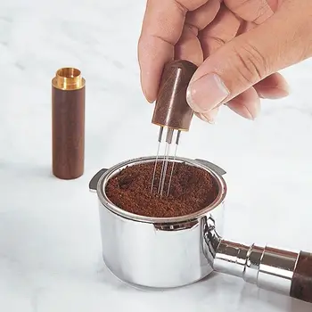 2022 Kahve Bezi Tozu Enjeksiyon Paslanmaz Çelik Kahve Tozu Kek Dağıtıcı İğne Karıştırıcı Dağıtıcı katı ahşap