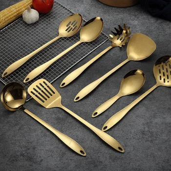 Altın Kaşık Paslanmaz Çelik Çorba Kürek Tencere Mutfak Eşyaları Cocina Pişirme Araçları Ev Restoran Aksesuarları