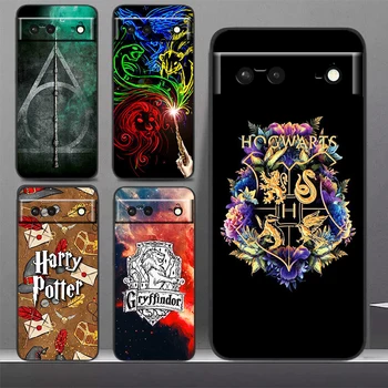 Film Potters Değnek Harries Rozeti telefon kılıfı İçin Google Piksel 7 6 Pro 6A 5A 5 4 4A XL 5G Siyah Silikon TPU Darbeye Dayanıklı Kapak
