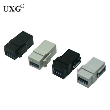 90 Derece Sağ Açılı USB 3.0 A Dişi Uzatma Keystone Jack Çoğaltıcı Adaptörü Duvar Plakası Paneli USB kablosu