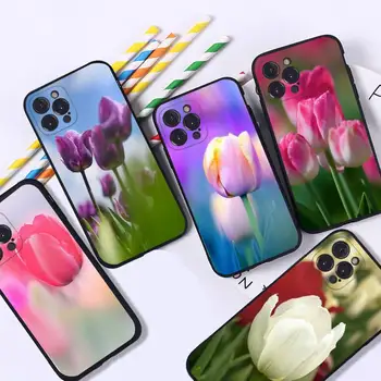 Lale çiçek Telefon Kılıfı için iPhone 8 7 6 6S Artı X SE 2020 XR XS 14 11 12 13 Mini Pro Max Mobil Durumda