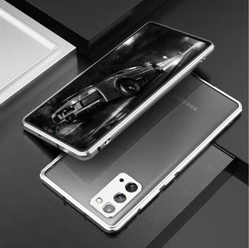 Samsung Galaxy Not için 20 Ultra Metal Tampon Durumda Samsung Galaxy Note20 Note20Ultra 5G Glitter Metal Çerçeve Telefon Kapak