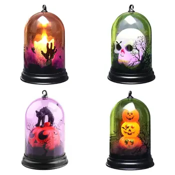 Cadılar bayramı kedi kabak cadı mum ışığı lambası gece lambası perili ev ev dekorasyon parti malzemeleri