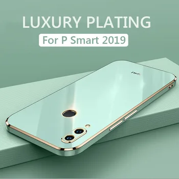 Lüks Parlak Kare Kaplama telefon kılıfı İçin Huawei P Akıllı 2019 Onur 10 Honor10 Yumuşak TPU arka kapak telefon kılıfı s