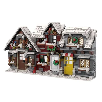 Üç Küçük Kış Evleri Yapı Taşları Set Noel Süs Mimari Bircks Fikir Çocuk Hediyeler İçin Oyuncaklar Monte