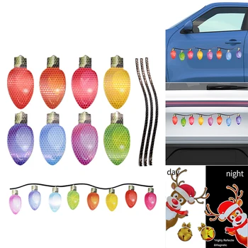 Noel ev dekorasyonu Araba Sticker Noel Baba Yansıtıcı Çıkartmalar Manyetik Çıkartması Mıknatıs Kardan Adam Sticker Dekor Aksesuarları