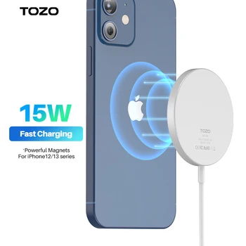 TOZO W6 Manyetik Kablosuz iphone şarj cihazı 13 Serisi Telefon Şarj Cihazı Mıknatıs İndüksiyon iphone şarj cihazı Kablosuz Şarj Pedi