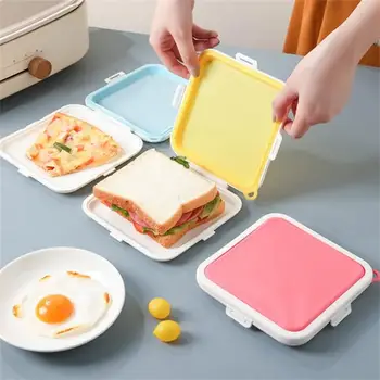 Sandviç saklama kutusu Silikon yemek kabı Gıda saklama kutusu Kullanımlık Mikrodalga yemek kabı Gıda Saklama Kabı Sandviç Kutuları