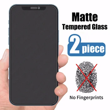 2 Adet Mat Cam iphone 11 12 Pro Max 7 8 6s artı don ekran koruyucu film iphone SE 2020 X XR XS parmak izi cam