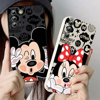 Sevimli Çift Donald Ördek Mickey Samsung telefon kılıfı İçin Galaxy S22 S21 S20 Pro FE S10 Not 20 10 Artı Ultra Sıvı Halat Kapak
