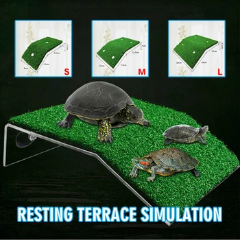 Kaplumbağa Platformu Şamandıra Dekorasyon Akvaryum Rampa Sürüngen Merdiven Dinlenme Teras Simülasyon Çim Çok Boyutu Akvaryum Aksesuarları