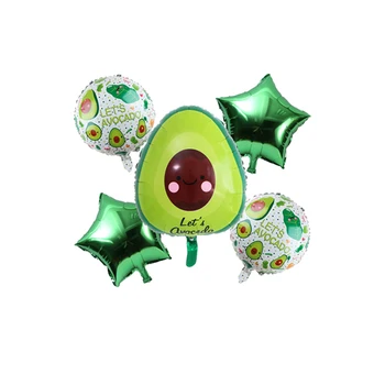 5 adet Yeşil Avokado Şekilli Alüminyum Folyo Balon Meyve Parti Gıda Festivali çocuk Doğum Günü Partisi Dekorasyon Globos