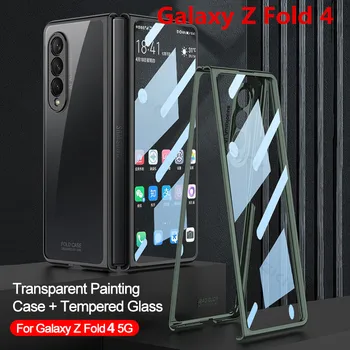 GKK Orijinal Kaplama Şeffaf samsung kılıfı Galaxy Z Kat 4 5G Durumda Dış Ekran Filmi Sert Kapak Samsung Z Kat 3