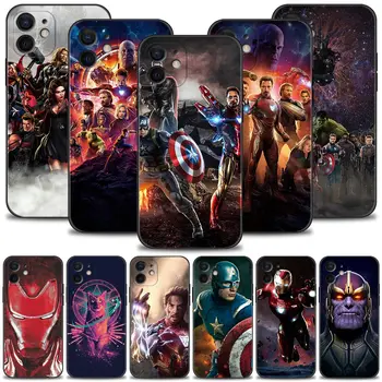 Kılıf Apple iPhone 14 13 12 11 Pro Max 13 12 Mini XS Max XR X 7 8 Artı 6 6S Kapak Marvel Avengers Kaptan Ironman Thanos