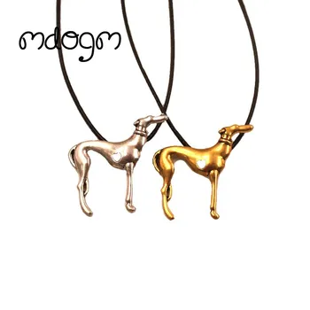 Mdogm Greyhound Kolye Köpek Hayvan Kolye Antik Altın Gümüş Kaplama Takı Kadın Erkek Kadın Kızlar Bayanlar N137