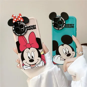 Disney Karikatür Lüks Mickey Minnie Mouse Telefon Kılıfları iPhone 13 12 11 Pro Max XR XS MAX 8X7 2022 y2k Silika Jel Arka Kapak