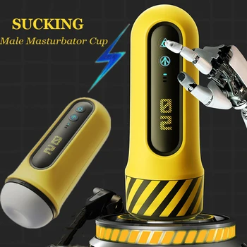 Otomatik Emme Masturbator Erkek Vibratör mastürbasyon kupası Silikon Vajina Yetişkin Seks Oyuncak Vakum Oral Seks Makinesi Erkekler için 18