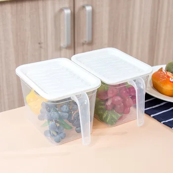 Mutfak PP saklama kutusu Buzdolabı Taze tutma Kutusu Plastik Saplı Mühürlü Kapaklı Mutfak Gıda Meyve saklama kutusu Kavanoz 1 adet