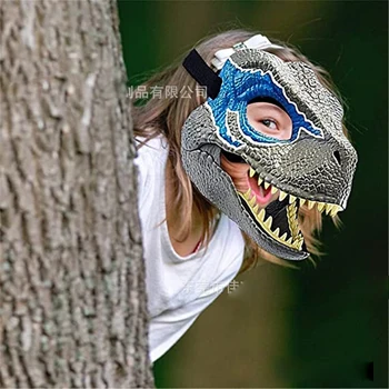 1 ADET Ejderha Maskesi Hareketli Çene Dino Maskesi Hareketli Çene Dinozor Dekor Cadılar Bayramı Partisi İçin Maske Cosplay Maske Dekorasyon Komik Oyuncak
