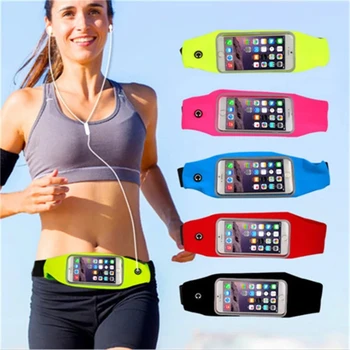 Cep Telefonu bel çantası Koşu Koşu için Dokunmatik Ekran Run Jog Çantası Spor Su Geçirmez Kadın Spor Smartphone bel fanny paket çantası