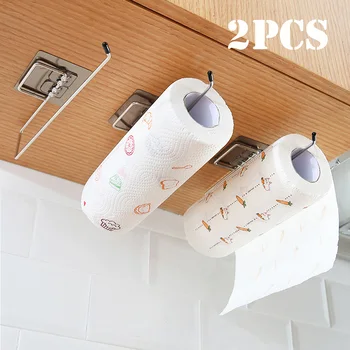 1/2 adet Asılı rulo kağıt havlu tutucu rulo kağıt havlu tutucu Banyo Havlu raf standı mutfak standı Kağıt Raf Ev Depolama Rafları