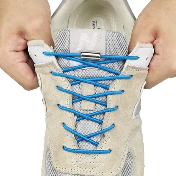 2021 Yeni 1 Çift Elastik Kilitleme Yansıtıcı Ayakabı Yuvarlak Hiçbir Kravat Ayakkabı Bağcıkları Çocuklar Yetişkin Sneakers Ayakabı Hızlı Tembel Ayakkabı Dantel