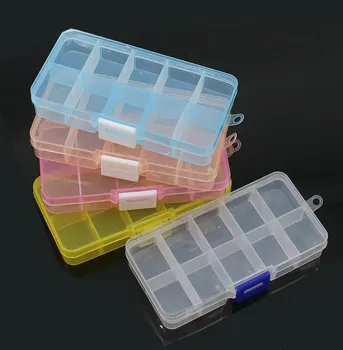 10 Yuvaları Ayrılabilir Renkli Taşınabilir Takı alet saklama kutusu Konteyner Halka Elektronik Parçalar Vida Boncuk Organizatör Plastik Kutu