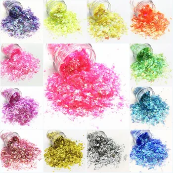 Glitter Sequins Düzensiz Kabuk Kağıt Tırnak Flakies Madeni Pul parlak pullar Kristal Çamur Yapımı Düğün Parti Aksesuarları 20g