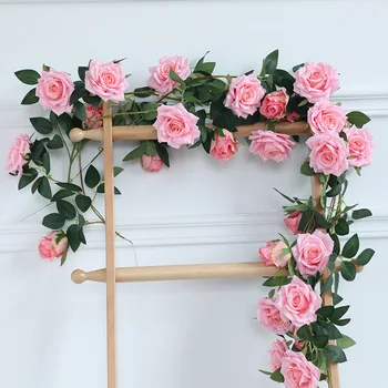200 cm Yapay Gül Çiçek Sarmaşıklar Sahte Güller çiçek askılığı Sarmaşık Düğün Parti Dekorasyon Gül Çiçek Sarmaşık Ev bahçe dekoru