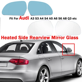 Kafiye yan dikiz aynası cam ısıtmalı Anti-sis kapı kanat ayna Lens Audi İçin Fit A3 S3 A4 S4 A5 A6 S6 A8 Q3 Araba Aksesuarları