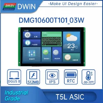 DWIN LCD Modülü 10.1 İnç 1024 * 600 TFT Endüstriyel Destek 4G Ağ Uzaktan Güncelleme Video IPS HMI Dokunmatik DMG10600T101_03W