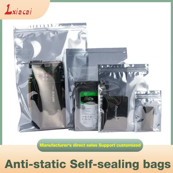100 adet Anti Statik Koruyucu Fermuarlı Çanta Açılıp Kapanabilir Su Geçirmez anti-statik fermuarlı torbalar ESD anti-statik Aletleri Ambalaj Poşetleri