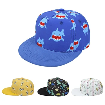 Yeni Yaz Çocuk güneş şapkası Karikatür Baskılı Panama Plaj Çocuk beyzbol şapkası Erkek Kız Kap Hip-Hop Snapback Şapka 2-8 yıl