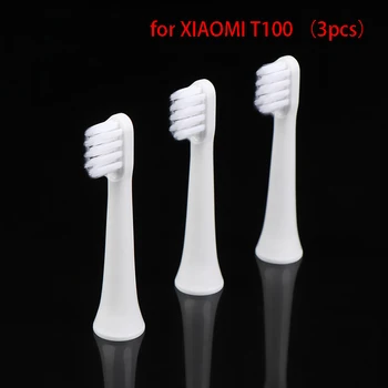 3 adet Sonic Elektrikli Diş Fırçası XİAOMİ T100 Beyazlatma Yumuşak Vakum DuPont Değiştirme Kafaları Temiz Kıl Fırça Nozulları Kafa