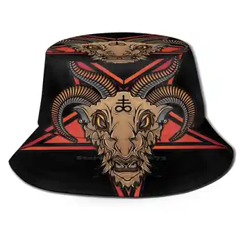 Baphomet Bir Pentagram Kova Şapka Plaj Turizm Şapka Nefes güneşlikli kep Şeytan Şeytan Gizli Keçi Pentagram 666 Şeytan Şeytani