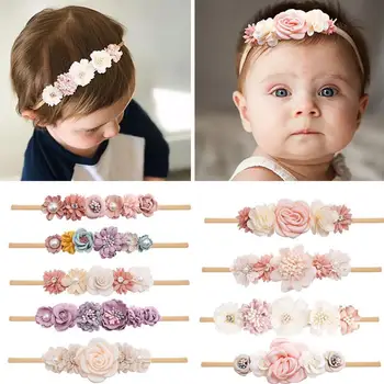 Bebek Kız Kafa Bandı Sevimli Bebek Elastik saç bandı Kafa Çiçek Yürümeye Başlayan Kafa Bandı saç bandı Çiçek Çocuk Aksesuarları