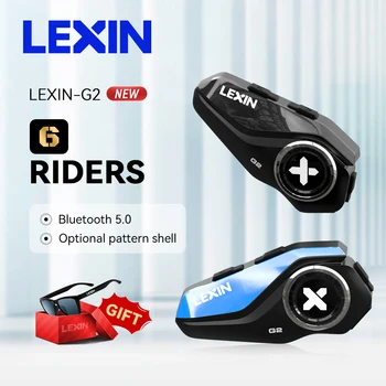 2022 LX-G2 İnterkom Motosiklet Kask İçin Bluetooth kulaklık Büyük Düğme Tasarımı ve Çift 6 Riders Değiştirilebilir Desen Kabuk